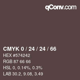 カラーコード: CMYK 0 / 24 / 24 / 66 | qconv.com