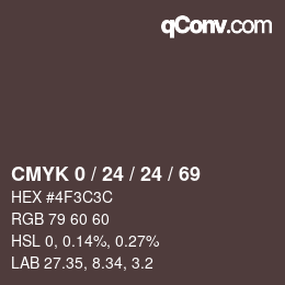 カラーコード: CMYK 0 / 24 / 24 / 69 | qconv.com