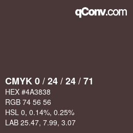 カラーコード: CMYK 0 / 24 / 24 / 71 | qconv.com