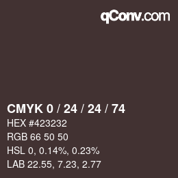 Color code: CMYK 0 / 24 / 24 / 74 | qconv.com