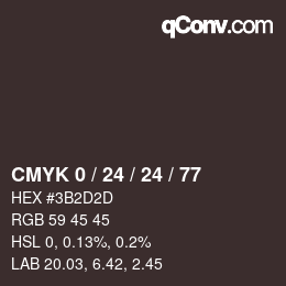 颜色代码: CMYK 0 / 24 / 24 / 77 | qconv.com