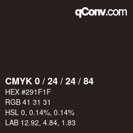 カラーコード: CMYK 0 / 24 / 24 / 84 | qconv.com