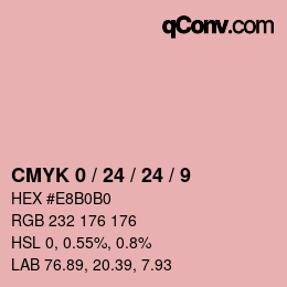 カラーコード: CMYK 0 / 24 / 24 / 9 | qconv.com