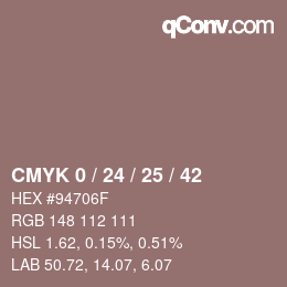 Color code: CMYK 0 / 24 / 25 / 42 | qconv.com