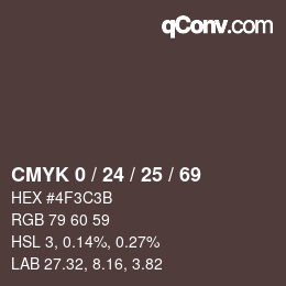 颜色代码: CMYK 0 / 24 / 25 / 69 | qconv.com