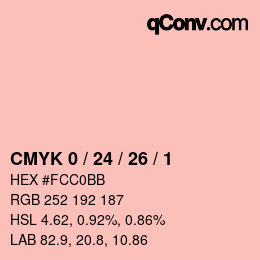 カラーコード: CMYK 0 / 24 / 26 / 1 | qconv.com