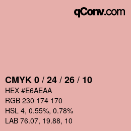 カラーコード: CMYK 0 / 24 / 26 / 10 | qconv.com