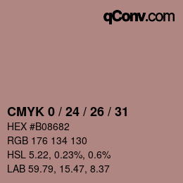 カラーコード: CMYK 0 / 24 / 26 / 31 | qconv.com