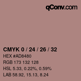 カラーコード: CMYK 0 / 24 / 26 / 32 | qconv.com