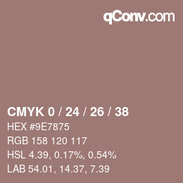 カラーコード: CMYK 0 / 24 / 26 / 38 | qconv.com