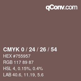 Color code: CMYK 0 / 24 / 26 / 54 | qconv.com