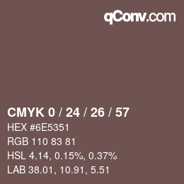 カラーコード: CMYK 0 / 24 / 26 / 57 | qconv.com