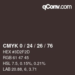 颜色代码: CMYK 0 / 24 / 26 / 76 | qconv.com