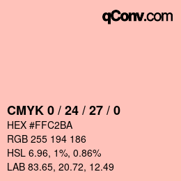 颜色代码: CMYK 0 / 24 / 27 / 0 | qconv.com