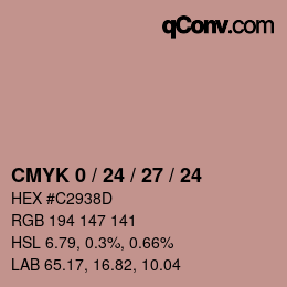 Color code: CMYK 0 / 24 / 27 / 24 | qconv.com