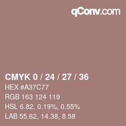 カラーコード: CMYK 0 / 24 / 27 / 36 | qconv.com