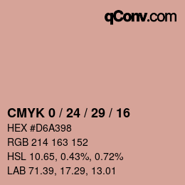 カラーコード: CMYK 0 / 24 / 29 / 16 | qconv.com