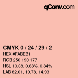 カラーコード: CMYK 0 / 24 / 29 / 2 | qconv.com