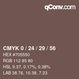 Color code: CMYK 0 / 24 / 29 / 56 | qconv.com