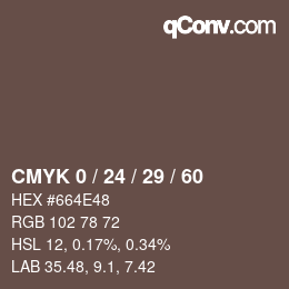 カラーコード: CMYK 0 / 24 / 29 / 60 | qconv.com