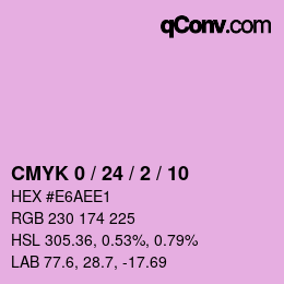 カラーコード: CMYK 0 / 24 / 2 / 10 | qconv.com