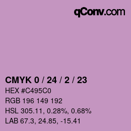 カラーコード: CMYK 0 / 24 / 2 / 23 | qconv.com