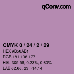 カラーコード: CMYK 0 / 24 / 2 / 29 | qconv.com