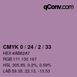 カラーコード: CMYK 0 / 24 / 2 / 33 | qconv.com