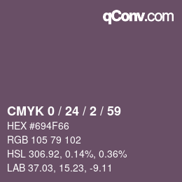 カラーコード: CMYK 0 / 24 / 2 / 59 | qconv.com