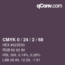 Color code: CMYK 0 / 24 / 2 / 68 | qconv.com