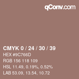 カラーコード: CMYK 0 / 24 / 30 / 39 | qconv.com