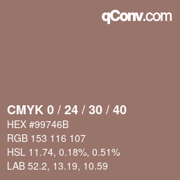 カラーコード: CMYK 0 / 24 / 30 / 40 | qconv.com