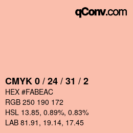 Color code: CMYK 0 / 24 / 31 / 2 | qconv.com