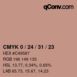 Color code: CMYK 0 / 24 / 31 / 23 | qconv.com