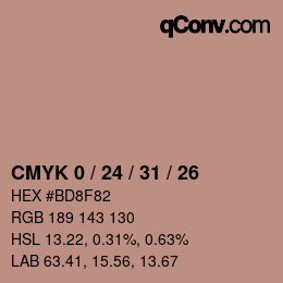 Color code: CMYK 0 / 24 / 31 / 26 | qconv.com