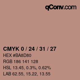 颜色代码: CMYK 0 / 24 / 31 / 27 | qconv.com