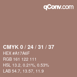 颜色代码: CMYK 0 / 24 / 31 / 37 | qconv.com