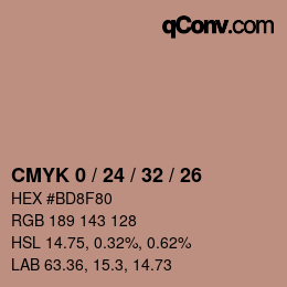 Color code: CMYK 0 / 24 / 32 / 26 | qconv.com