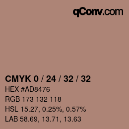 Farbcode: CMYK 0 / 24 / 32 / 32 | qconv.com