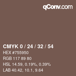 Color code: CMYK 0 / 24 / 32 / 54 | qconv.com