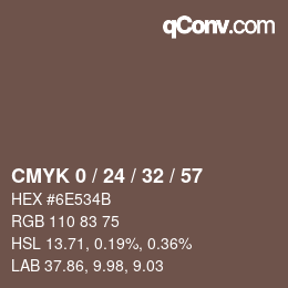 Color code: CMYK 0 / 24 / 32 / 57 | qconv.com