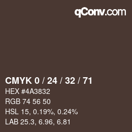 Color code: CMYK 0 / 24 / 32 / 71 | qconv.com