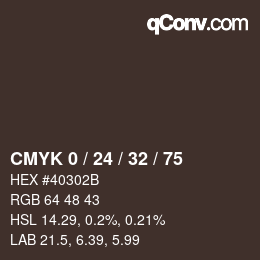 カラーコード: CMYK 0 / 24 / 32 / 75 | qconv.com
