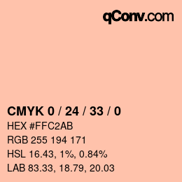 Farbcode: CMYK 0 / 24 / 33 / 0 | qconv.com