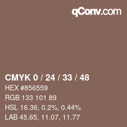 Farbcode: CMYK 0 / 24 / 33 / 48 | qconv.com