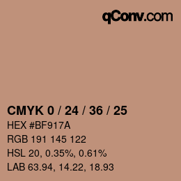 Color code: CMYK 0 / 24 / 36 / 25 | qconv.com