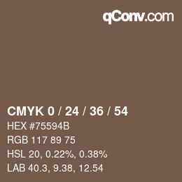Farbcode: CMYK 0 / 24 / 36 / 54 | qconv.com