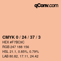 カラーコード: CMYK 0 / 24 / 37 / 3 | qconv.com