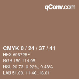 カラーコード: CMYK 0 / 24 / 37 / 41 | qconv.com