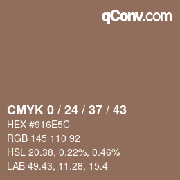 颜色代码: CMYK 0 / 24 / 37 / 43 | qconv.com